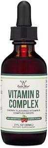 Double Wood Supplements Liquid Vitamin B Complex - 2 Month Supply - Max Absorption - B3, B6, B7 (Biotin), B9, and Vitamin B12 - Cherry Flavor - 2 FL OZ