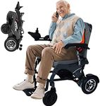 Nixlift Foldable Electric Wheelchairs for Seniors - All Terrain Motorized Wheelchair, Compact Portable, Powerful Motors, Security & Comfortable, 10AH Battery, Airline Approved