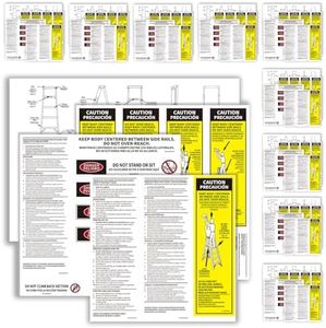 Step Ladder Safety Label Extension Ladder Stickers Replacement Label Kit Compatible with Ladder Inspection Stickers for Werner Fiberglass Extension Ladders (Pack of 10 Sets)