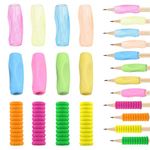 12 Pcs Pencil Grips for Children, Children's Silicone Pen Grips Foam Pen Grips, Soft Cushioned Writing Aid Pencil Holder, Ergonomic Writing Aid Grip Posture Correction for Kids,Students,Adults