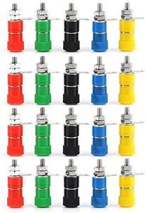 20Pcs Conector Banana 5 Colores Conector de Terminal del Altavoz del Poste para el Enchufe de Pltano de 4 mm