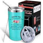 Funny Godmother Gift, Thank You for Being My Godmother Personalized Mother's Day Gift for Godmother Mother, 20 oz Insulated Vacuum Mug Tumbler with Lid Straw Brush (Mint)