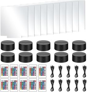 ONEVER 10 piezas de luz nocturna LED 3D, luz de control remoto colorida, control remoto táctil inteligente, luz nocturna, base de interruptor de sensor portátil adecuada (tipo hoja cuadrada)