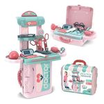 URBAN TOYS 3 in 1 Doctor Set for Kids Portable Pretend Play Little Doctor Set Toys Role Play Medical Accessories Toy Set Suitcase