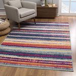 Rug Branch Savannah 4' x 6' (3'9" X 5'6") Boho Indoor Area Rug, Contemporary, Blue Rust - Living Room, Bedroom, Dining Room, and Kitchen