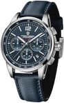 Pagani Design Men's Watch, Quartz Chronograph, 100M Water Resistant Stainless Steel Case, 40mm Dial Diameter, Sapphire Glass, Nylon Strap, Sporty Casual (Silver Blue)