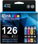 E-Z Ink (Remanufactured Ink Cartridge Replacement for Epson 126 Ink Cartridges T126 to Use with WF-3540 WF-3520 WF-7010 WF-7510 Workforce 630 Workforce 545 Stylus NX430 NX330(BCMY,4 Pack)