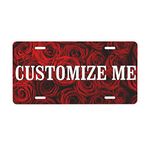 Red Rose Custom Personalized License Plate,Customized License Plates For Front Of Car Novelty Car Tags With Your Own Text Image For Vehicle Car Auto Motorcycle Moped Bike Bicycle 6" X 12"