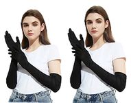 Khillayox Cotton Sun Protection Printed Long gloves Arm Sleeves for Women | UV Protection Sleeves Perfect for Cycling, Driving, Running, Football & Outdoor Activities- Pair of 2 (BLACK)