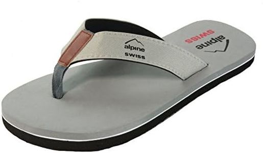 Alpine Swiss Mens Flip Flops | Lightweight Thong Sandals | Beach Sandals with EVA Sole for Comfort | Stylish Durable Flip Flops for Men Perfect for Casual Wear, Pool, and Outdoor Activities Gray 7