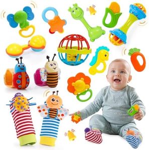Wootoyz Jouet Bebe 0 3 6 9 Mois, Hochet Bebe 0-12 Mois Cadeau Bebe 1 An Jeux Montessori 0-12 Mois Jeux Bebe 1 An Jouet Dentition Bébé Cadeau 0-12 Mois Fille Garçon Jeux Eveil Bebe 0-12 Mois Jouet