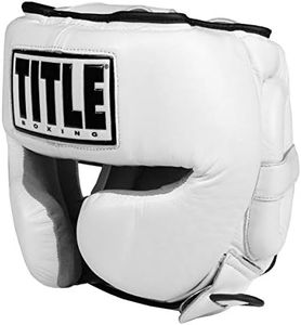 Title Boxing Leather Sparring Headgear, White, Regular