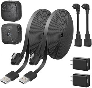 delilyn 2Pack Weatherproof 30ft/9m Power Cable for Blink Outdoor 4 (4th Gen), Blink Outdoor/Indoor (3rd Gen)&Blink XT/XT2, Flat Extension Charger Cable with Adapter, Extra Type C to Micro USB Adapter