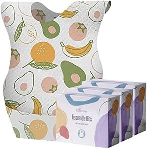 SUNVENO Disposable Bibs, Cute Baby Bib Waterproof for Toddlers with Adjustable Fastener, Individual Packaged, 60 Pieces