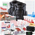 72HRS Deluxe Emergency Preparedness Kits - 3 Day Survival Backpack or Bug Out Bags for Earthquake, Hurricane, Tornado, Flood, Tsunami, Wildfire, Bad Weather and Other Disasters (4 Person, Black)