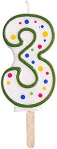 PME CA043 Candela Numero 3, Cera, Verde, Grande 6,3cm