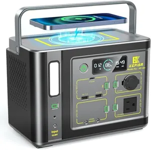 Kepism Portable Power Station, Outdoor Solar Generator Battery Pack,110V/300W Pure Sine Wave AC Backup Power Supply with USB C Fast Charging Station for Outdoor Camping Travel Home Blackout CPAP