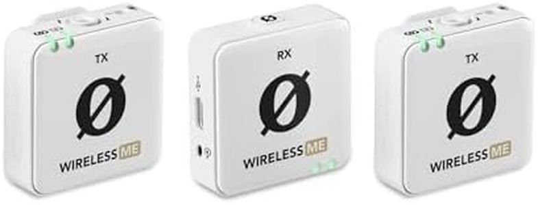 RØDE Wireless ME Dual Set Ultra-Compact Wireless Microphone System with Built-in Microphones, GainAssist Technology and 100m Range for Filmmaking, Interviews and Content Creation (White)