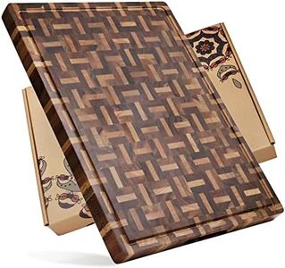 YOUSUNLONG Cutting Board XXL Large End Grain Acacia Wood Mixed with Oak - 24x18x1.5 Inch - Reversible Butcher Chopping Board with Deep Juice Groove and Handle - Cheese Board & Cooktop Board