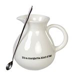 Servappetit Margarita Pitcher with Spoon - 60 fl oz - Ceramic - White