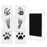 TATUNER Baby Hand and Footprint Kit Inkless - Mess Free Ink Pad, Paw Print Kit for Dogs and Cats, Safe Clean Touch Ink Pads for Newborn Handprints (Black, 0-6 Months)