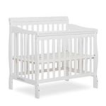 Dream On Me Aden 4-in-1 Convertible Mini Crib In White, Greenguard Gold Certified, Non-Toxic Finish, New Zealand Pinewood, With 3 Mattress Height Settings
