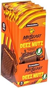Feastables MrBeast Chocolate Bars/Barras de chocolate (10 x 60 g) - El regalo de chocolate para la verdadera bestia (Deez Nutz/Peanut Butter)