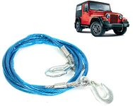 Selifaur - 12mm Heavy Duty 3Mtr 8000kgs Car Auto Full Steel Towing Tow Cable Rope for Thar