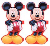 Kuber Industries Mickey Mouse Design Double Deck Durable Plastic Pencil Box, Small Plastic Pencil Case with Free Stationery (Set of 2,Red)