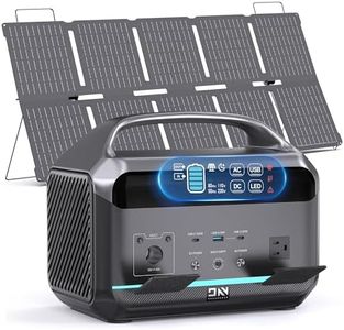 Portable Power Station 600W (1200W Surge) with 100W Solar Panel Included, 576Wh LiFePO4 Electric Generator, 1Hr Fast Charging, 100W USB-C PD Output, Solar Power Bank for Home Emergency, Camping, CPAP