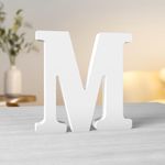 Aruatu 6 Inch White Wood Letters Unfinished Wood Letters for Wall Decor Decorative Standing Letters Slices Sign Board Decoration for Craft Home Party Projects (M)