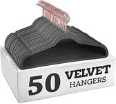 Evolluxi Non-Slip Velvet Hangers - Ultra Thin Space Saving Suit Hanger with 360 Degree Swivel Hook - Strong and Durable Velvet Clothes Hangers - Coat Hangers for a No Hanger Marks (Grey, Pack of 50)