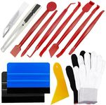 Umaki Automotive Window Tint Kit Vinyl Wrap Tools For Car Paint Protection Film, Vinyl Wrap, Stickers, with Work Gloves, 10CM Felt Edge Squeegee, 7In1 Full Wrap Squeegee for Edges, Scraper & Trimmer