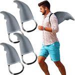 Lewtemi 4 Pcs Halloween Shark Fin Costume Shark Accessory Easy to Wear Sharks Play Costume Props for Adults Cosplay, Gray, 11.85 inches long 8.7 inches wide