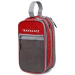 TRAVALATE Lightweight, Water-Resistant Toiletry Organizer Dopp Kit for Men and Women |Unisex Multipurpose Spacious Travel Accessories, Makeup Kit Bag - Red