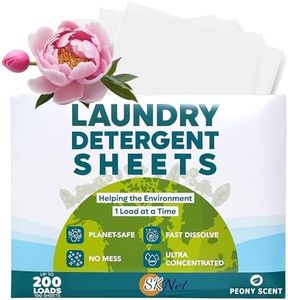 SKNet Australian Zero Waste Laundry Detergent Sheets - 200 Loads Eco-Friendly & Biodegradable Liquidless Detergent - Powerful Cleaning for All Fabrics - Peony Scent, Travel-Friendly for Home, Camping.