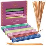 LASENTEUR Premium Incense Sticks Variety Pack - Sandalwood, Patchouli, Jasmine, Strawberry, Violet, Cherry Incense for Meditation Purification Yoga Relaxation - 120 Sticks with Free Incense Holder