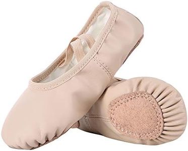 Dynadans Soft Leather Ballet Shoes/Ballet Slippers/Dance Shoes for Girls and Boys (Toddler/Little/Big Kid/Women)-Nude-2M Little Kid