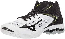 Mizuno Men's Wave Lightning Z5 Mid Volleyball Shoe, White/Black, 17 D US