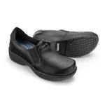 Hawkwell Pro Leather Nurse Clogs for Women - Lightweight Slip Resistant Arch Support Healthcare Professional Nursing Shoes Work Clog,Black Leather,11 M US