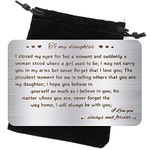 Daughter Wallet Card, Engraved Wallet Insert Card for Daughter I Love You Metal Wallet Card Inspirational Gift for Birthday Wedding Graduation Christmas