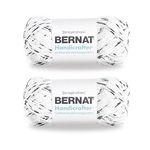 Bernat Handicrafter Cotton Big Ball Salt & Pepper Yarn - 2 Pack of 340g/12oz - Cotton - 4 Medium (Worsted) - 608 Yards - Knitting/Crochet