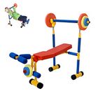 PDKJNID Kids Fun and Fitness Weight Bench Set, Adjustable Barbell Dumbbell Toy Set, Suitable for Children Aged 6-9 in Kindergarten, Home Sports Exercise Equipment