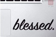 ISEE 360® Blessed Laptop Skin Sticker for All laptops 13" 14 15" 17" Track pad Decal Black (Size 15cmx10cm)