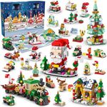 HOGOKIDS 2024 Advent Calendar Christmas Building Set - 24 Collectible Surprises for Kids Countdown Playset Christmas Toys Includes Santa Claus Tree Train Nutcracker Blocks Boy Girl 6-12 Year(1122 PCS)