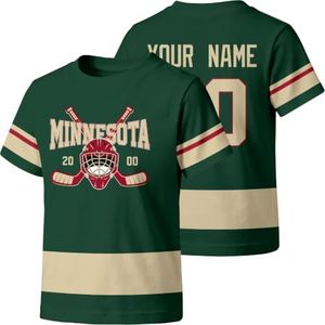 KREDE Minnesota T Shirt Custom Name Number Gift for Kids Girl Boy