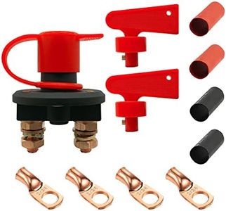 Ampper Battery Disconnect Switch Kit, Isolator Cut Off Power Kill Master Battery Switch for Marine Car Boat RV ATV Vehicles (2 Keys Kit)