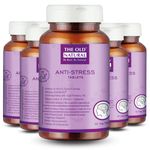 The Old Natural Anti Stress Tablets - Ashwagandha Ksm 66 Extract, L-Theanine, Brahmi, Chamomile Combination (Pack of 5 Bottles)