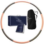 BURVARO Weighted Hula Hoop For Adults Exercise, Fitness Hula Hoop PRO a Weightloss Fitness Accessory - Wide Foam Hoop With Bag. Salmon Colour.