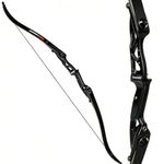 Toparchery Archery 56" Takedown Hunting 45lbs Recurve Bow Metal Riser Right Hand Black Longbow